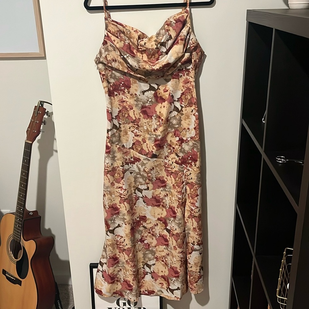 Midi floral slip dress